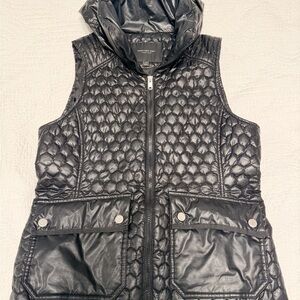 Marc New York Black Quilted Hooded Puffer Vest